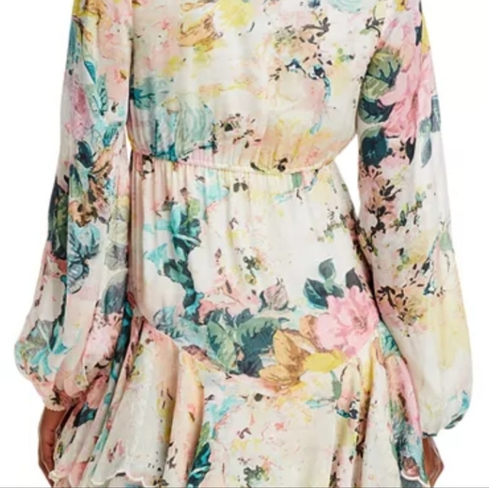 Hemant & Nandita Hemant and Nandita Floral Double Skirt Mini Dress White